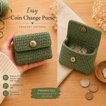 Easy Coin Change Purse Crochet Pattern
