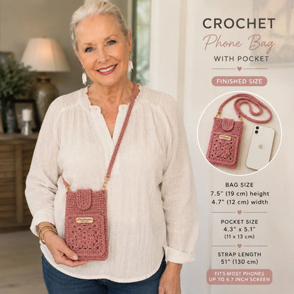 Cute Crochet Phone Bag with Pocket