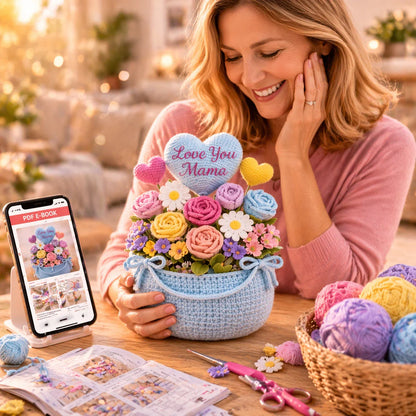 Crochet Flower Basket – Mother’s Day PDF