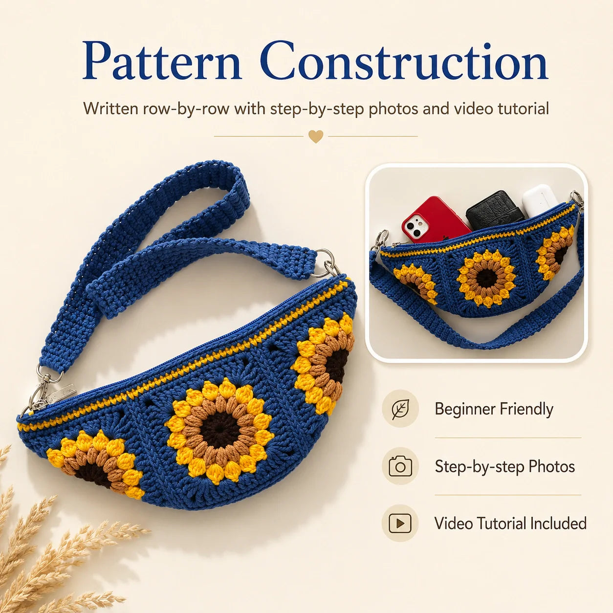 Sunflower Sling Bag Crochet Pattern